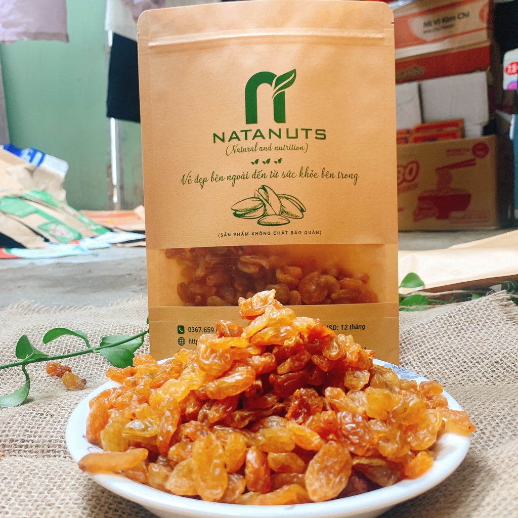 Nho khô vàng Ấn Độ -100% tự nhiên ngọt dịu, không hóa chất (500gr)