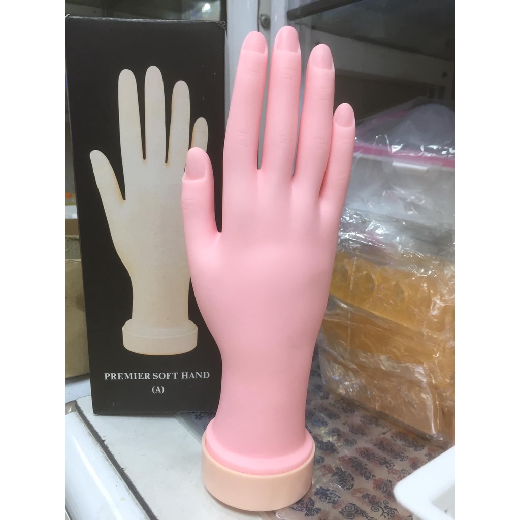 bàn tay giả silicon học làm nail giả nail  ( freeship )