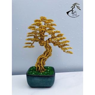Chậu bonsai dây nhôm mini làm quà tặng chưng bàn siêu đẹp Quà Tặng 06