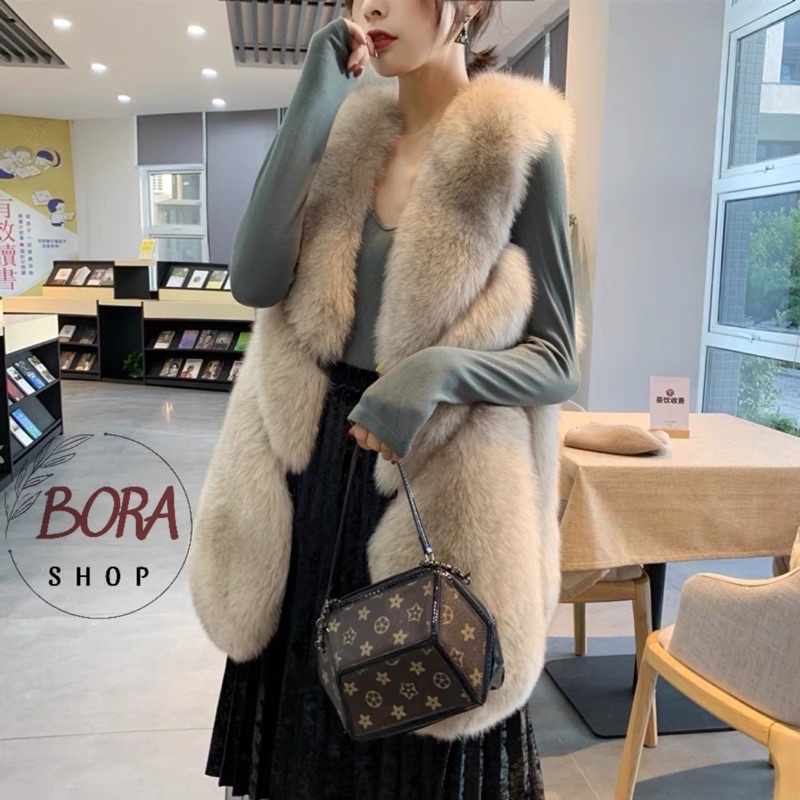 Áo lông gile nữ Ulzzang Hàn Quốc BORA SHOP cách điệu phía trước order