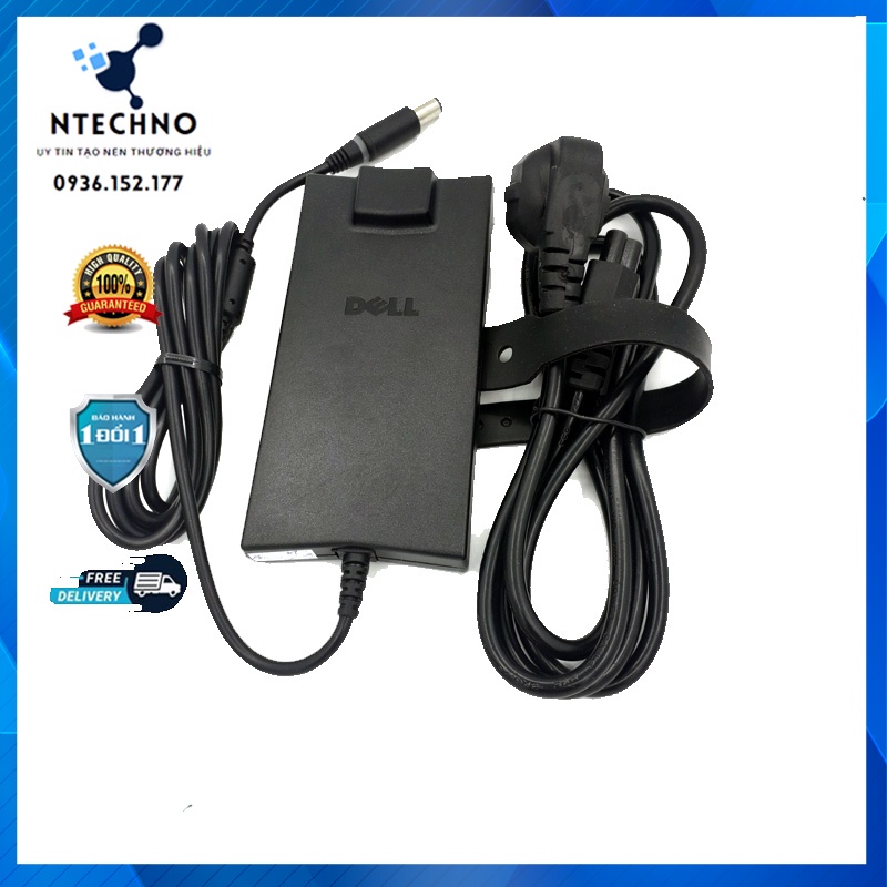 Sạc Zin Laptop Dell 19.5V - 4.62A 90W Slim chân kim to cho Latitude seri Vostro seri Inspiron seri Studio⭐Bảo hành 12