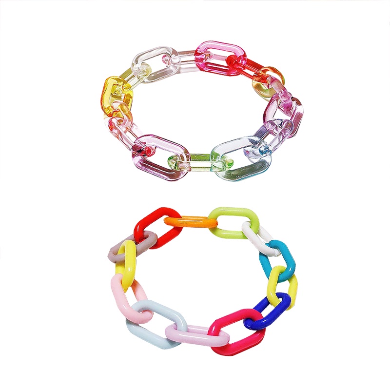 Vòng Tay Acrylic Màu Sắc Cầu Vồng Thời Trang Dành Cho Nữ