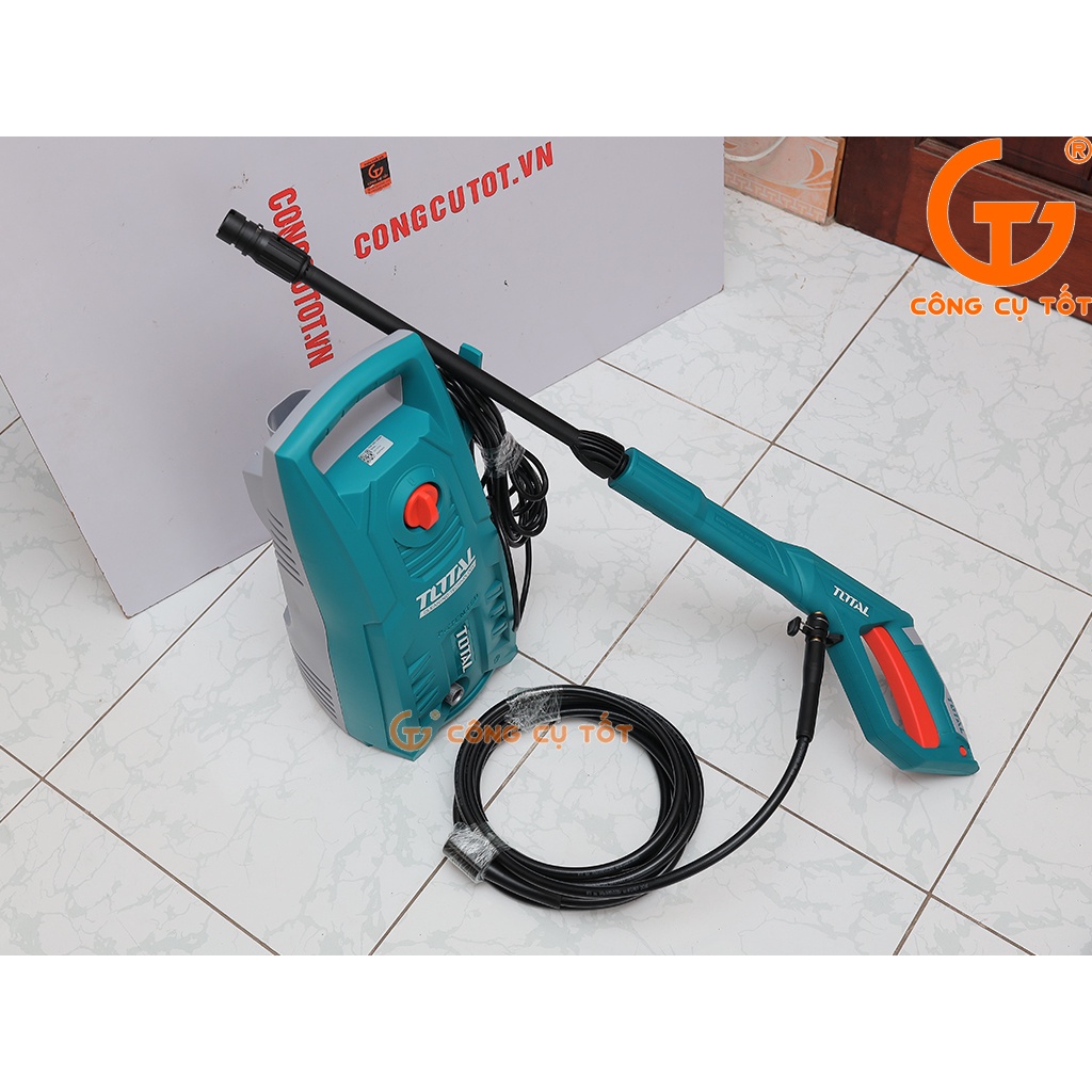 Bộ máy xịt rửa áp lực 1900psi 1400W 220V tốc độ 5.5 lít/phút kèm 5m dây và vòi Total