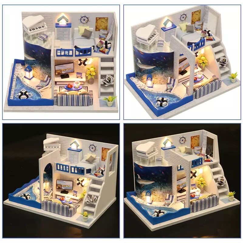 Mô hình nhà gỗ DIY bao gồm cả che bụi M040