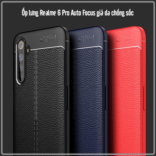 Ốp lưng Realme 6 Pro Giả da chống sốc Auto Focus