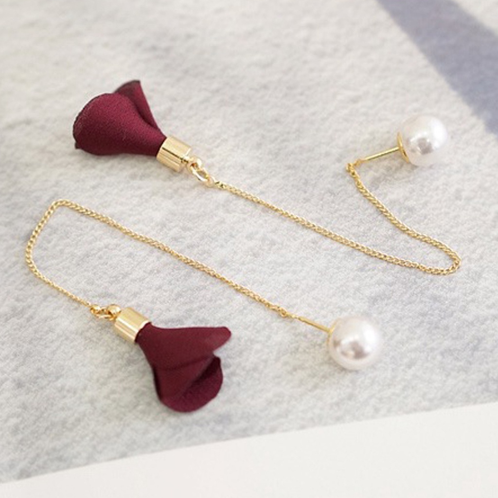 Đôi bông tai đính ngọc trai họa tiết đơn giản, trẻ trung cho nữ