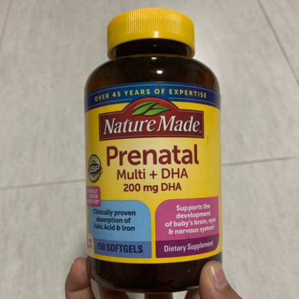 ĐẠI TIỆC [150 Viên] Thuốc Bổ Cho Bà Bầu Nature Made Prenatal Multi DHA - Mẫu Mới ĐẠI TIỆC