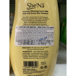 Sữa tắm SHE'NÃ Malaysia 1200ml (mầu vàng)