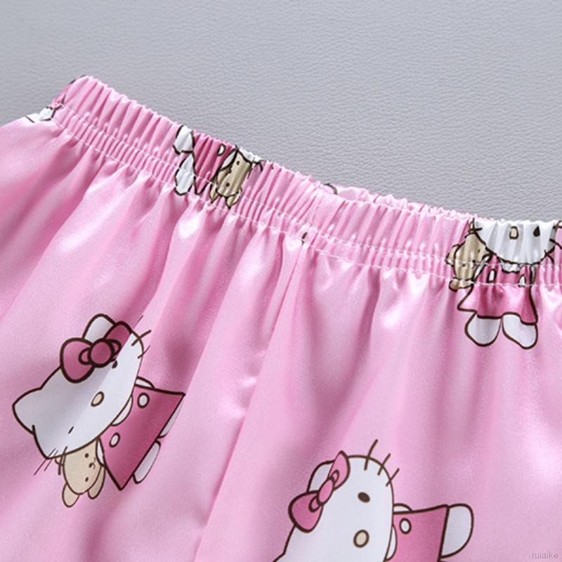 Bộ Đồ Ngủ Pijama Dài Tay In Hình Mèo Dễ Thương Cho Bé Từ 1-6 Tuổi