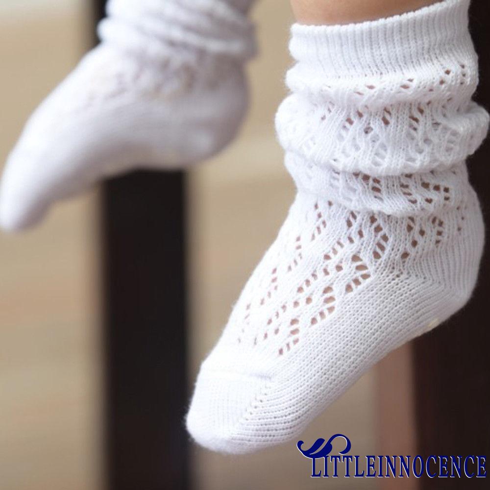 Vớ cotton phối ren dài đến đầu gối cho bé gái