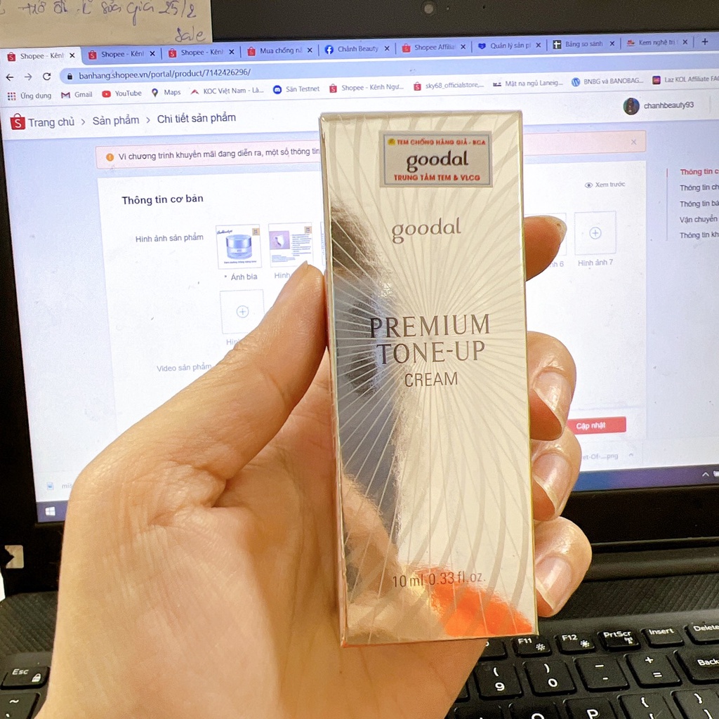 Kem Ốc Sên Mini Goodal Premium Snail Tone-Up Cream 10ml Hàn Quốc