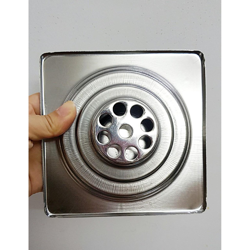 Hố ga thoát nước sàn tolet,phễu thoát sàn Inox 12x12cm.