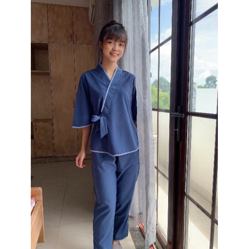 đồ lam Đi chùa. chéo nơ .
