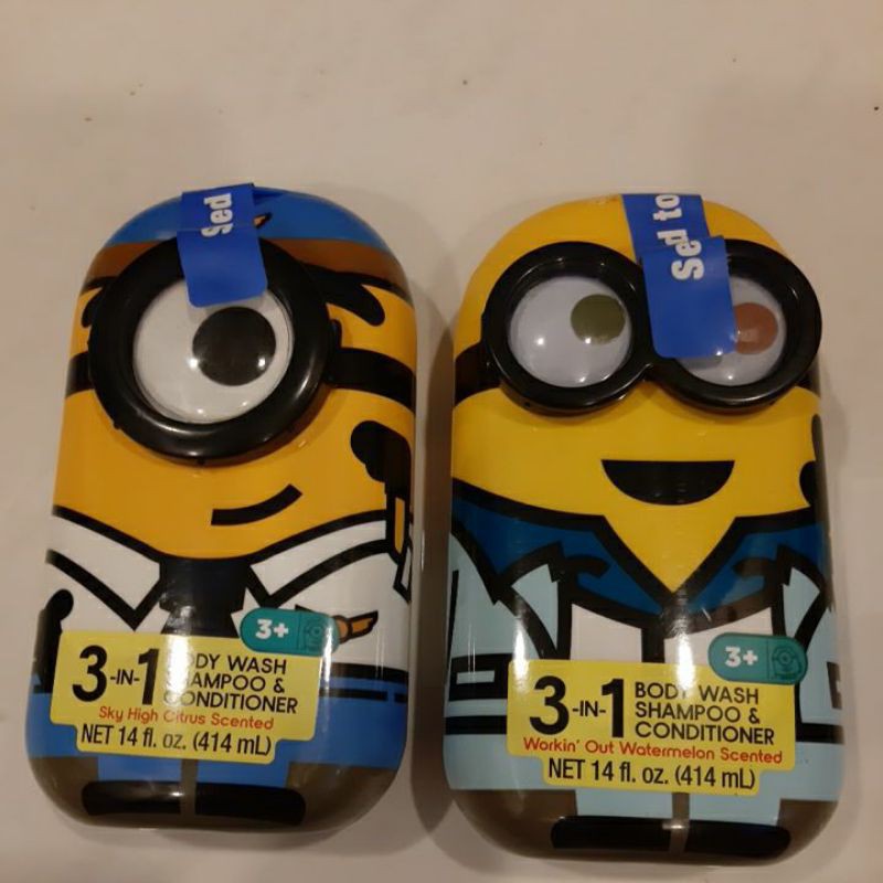 01 chaiDẦU TẮM GỘI XÃ 3 TRONG 1 BÉ TẠO hình minion đáng yêu 414ML - Despicable Me Minion Made Banana