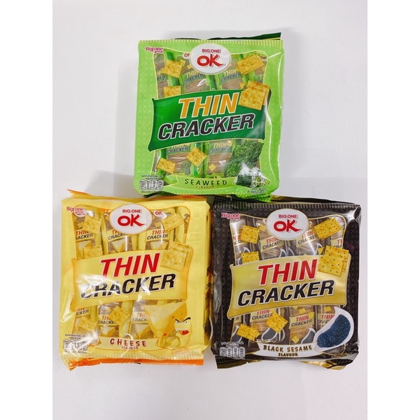 BÁNH QUY THIN CRACKER BIGONE OK PHÔ MAI/ MÈ ĐEN/ RONG BIỂN 256G