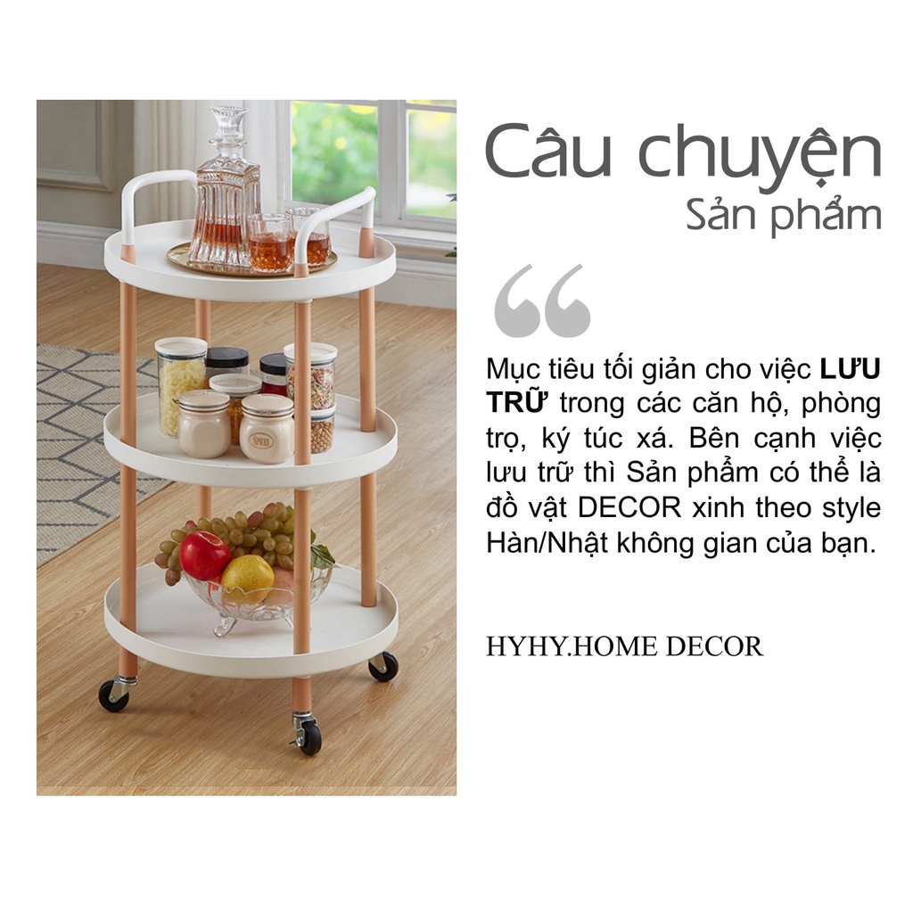 BÀN DECOR - KỆ PHONG CÁCH HÀN x NHẬT, CÓ BÁNH XE DI CHUYỂN LINH ĐỘNG