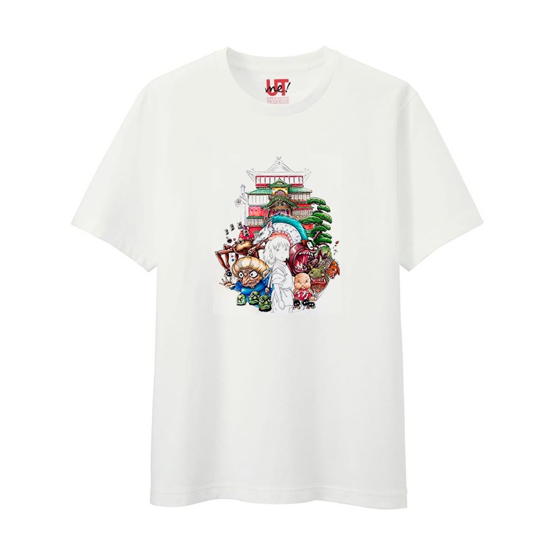 Áo Thun Tay Ngắn In Hình Uniqlo Ghibli Miyazaki Linkage UT Cho Nam Và Nữ Qianhe Qianxun Totoro