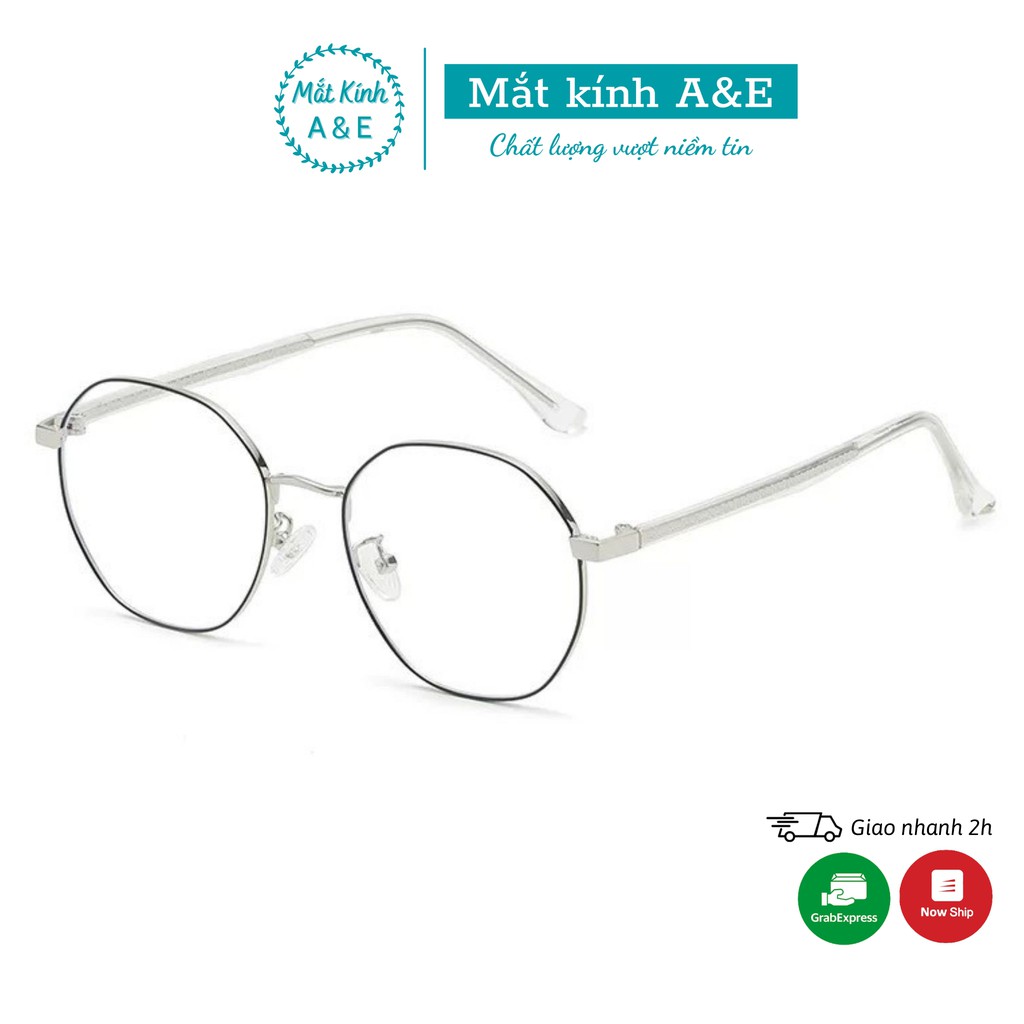Gọng kính cận nam nữ AMIE Eyewear mắt kính đa giác gọng kim loại bọc nhựa giảm đau tai thiết kế đơn giản thời trang 3055