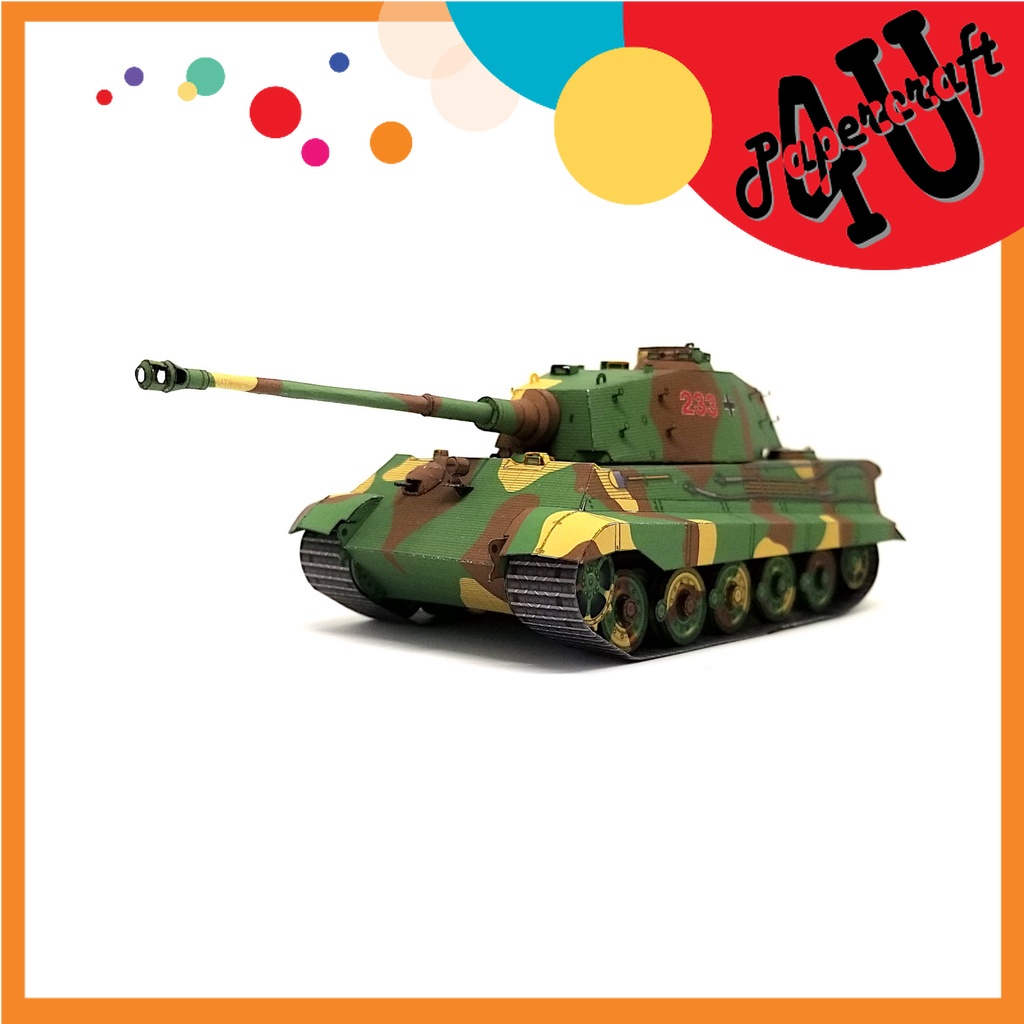 Mô hình giấy 3D  tank Tiger II tỉ lệ 1/72