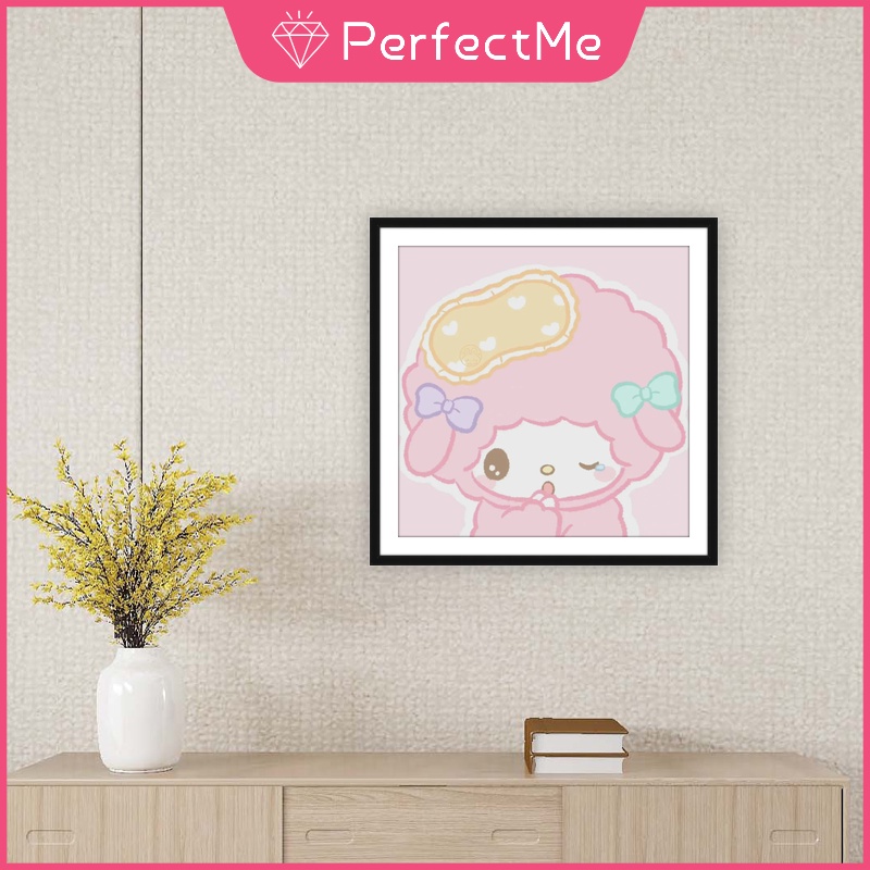 Bộ Tranh Đính Đá 5D Tự Làm 30x30cm Hình Mèo Hello Kitty