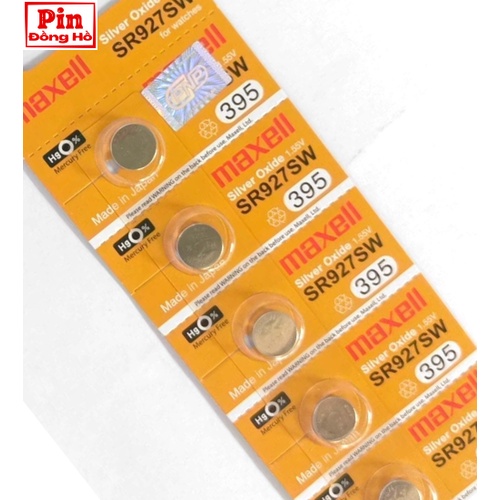 Pin 927 Maxell SR927SW Vàng 1 vỉ 5 viên. Pin sr927 dùng cho cmos, thiết bị điện tử, pin đồng hồ, đồ chơi, ....