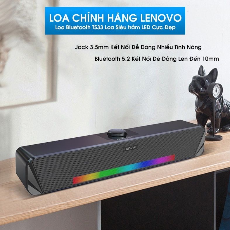 Loa Bluetooth Lenovo TS33-B Kết Nối Không Dây Hoặc Có Dây Cho TV, Máy Tính, Laptop