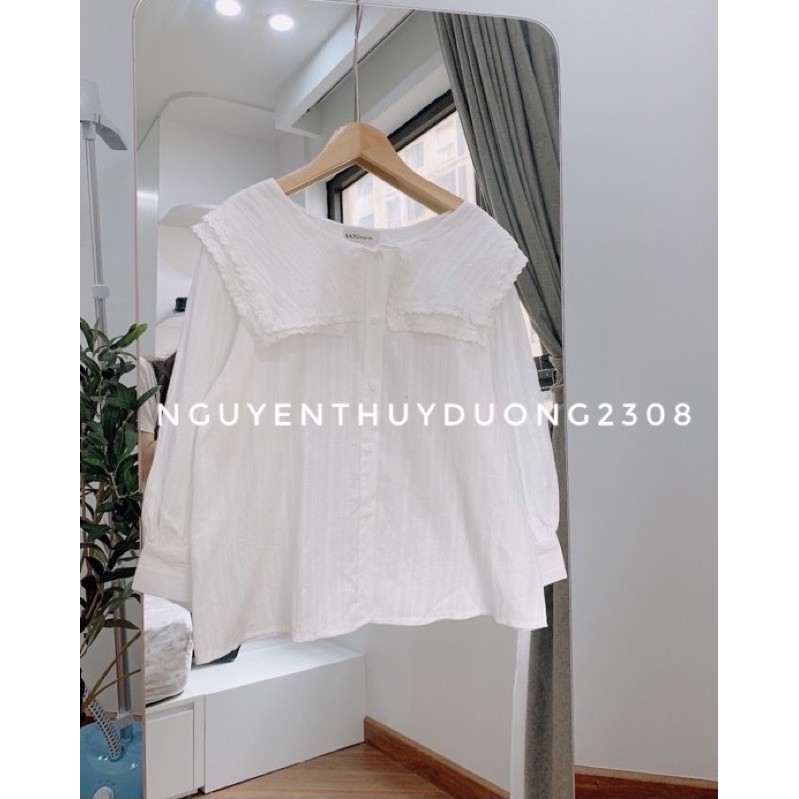 [Ảnh thật/Sẵn]Áo sơmi cổ thuỷ thủ viền ren ulzzang | BigBuy360 - bigbuy360.vn