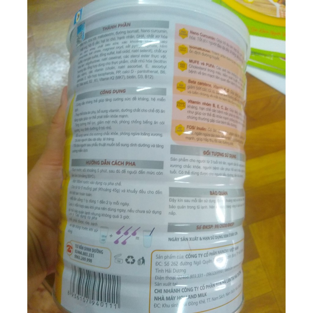 [Combo 3hộp] Sữa Non Nanovi  Alpha Milk [900gr/hộp] - Giúp tăng sức đề kháng, phục hồi nhanh sức khỏe, date