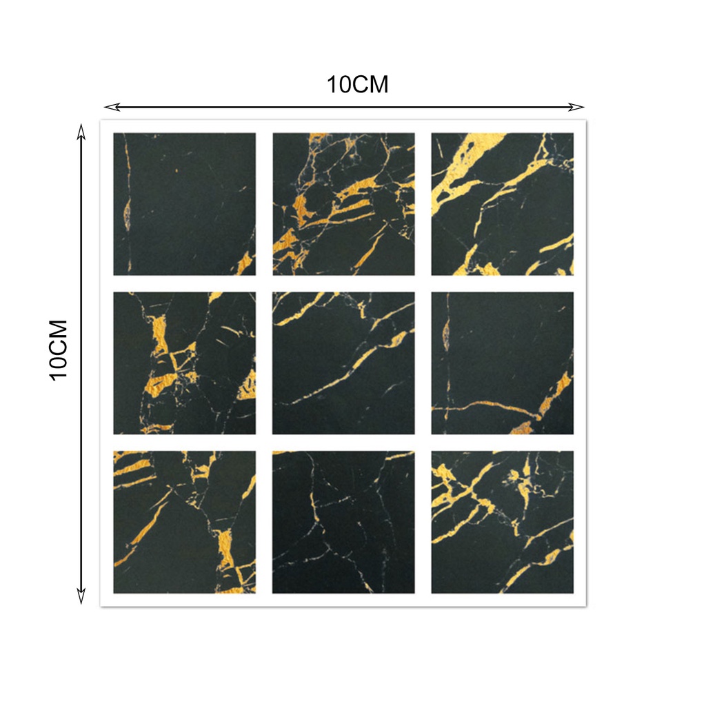 Set 20 Miếng Dán Tường Giả Gạch Bằng Pvc Chống Ẩm Trang Trí Nhà Tắm Diy