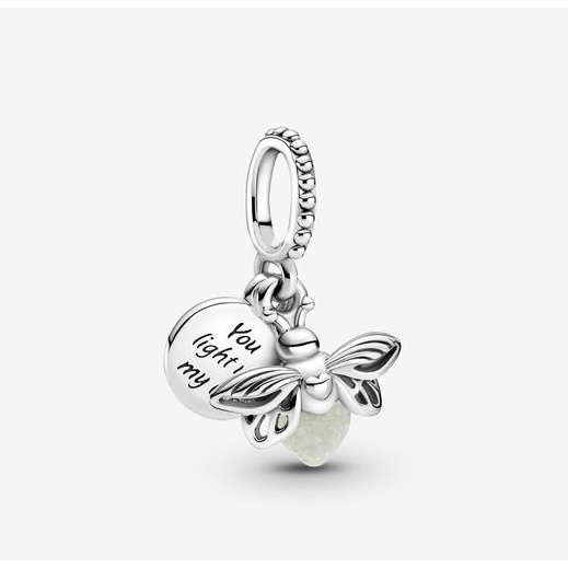 Hạt Charm Mạ Bạc S925 Hình Hoa Phát Quang Độc Đáo