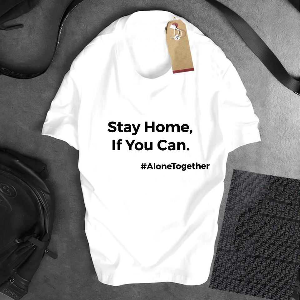 ÁO THUN UNISEX SLOGAN STAY HOME 2020