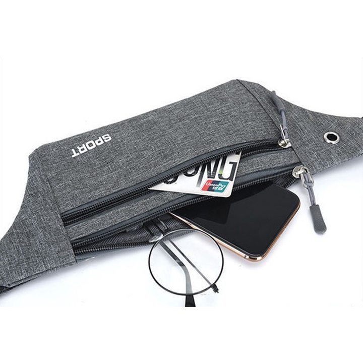 Túi đeo bụng, túi đựng điện thoại đa năng vải bố 2 màu chống thấm nước cao cấp TUI-11