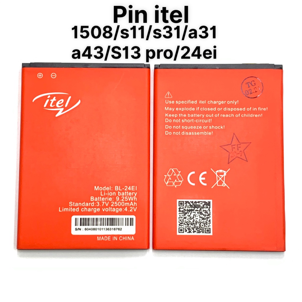 Pin Itel A31 - S31 zin chinh hang - Nam Việt Mobile - Bảo hành 3 tháng - 1 đổi 1