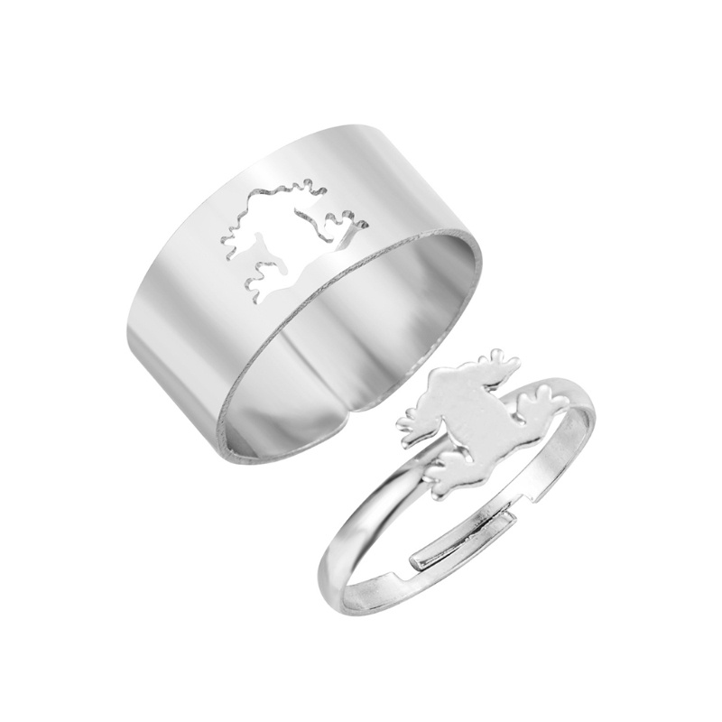 Set 2 Nhẫn Cưới Dạng Mở Có Thể Điều Chỉnh Kích Cỡ Dành Cho Cặp Đôi