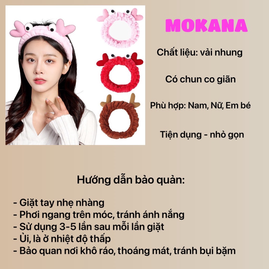 Băng đô rửa mặt trang điểm dễ thương cài tóc skincare xinh xắn MOKANA BD10