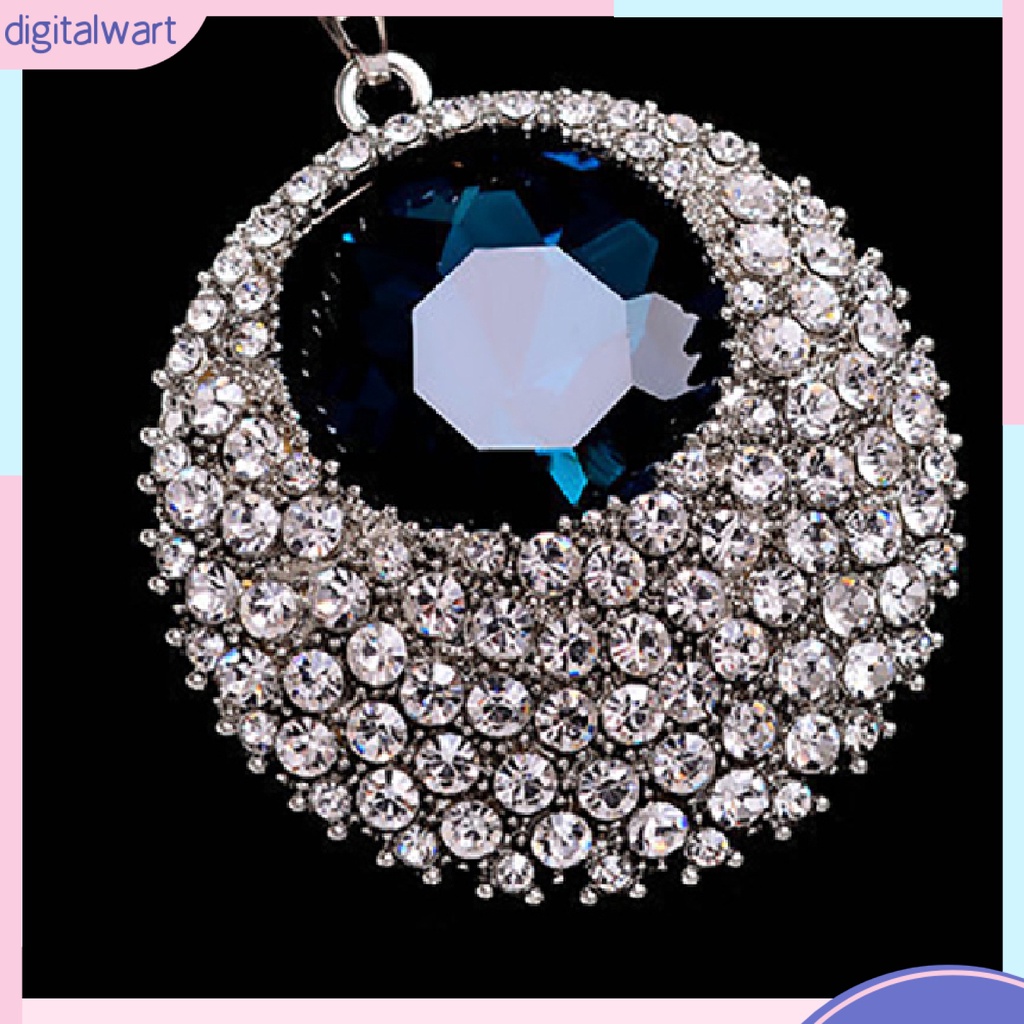 Vòng cổ dài mặt tròn đính đá phong cách vintage thời trang