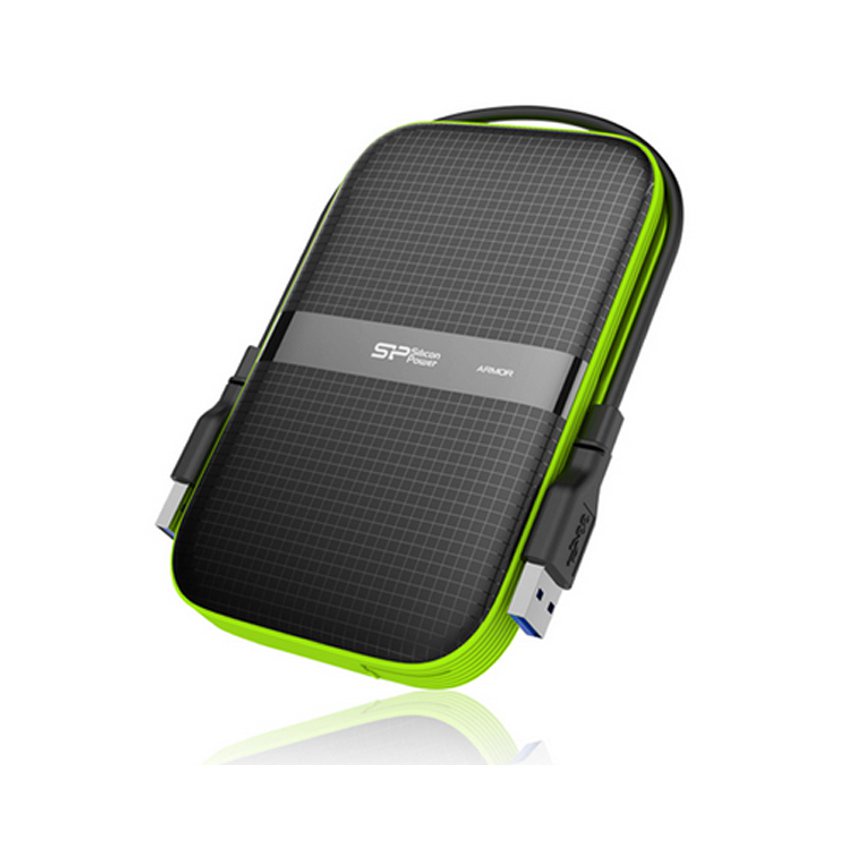 Ổ Cứng Di Động 2.5 inch SILICON POWER ARMOR A60 1TB/2TB SP010TBPHDA60S3K chống sốc, Chống tia nước tiêu chuẩn IPX4