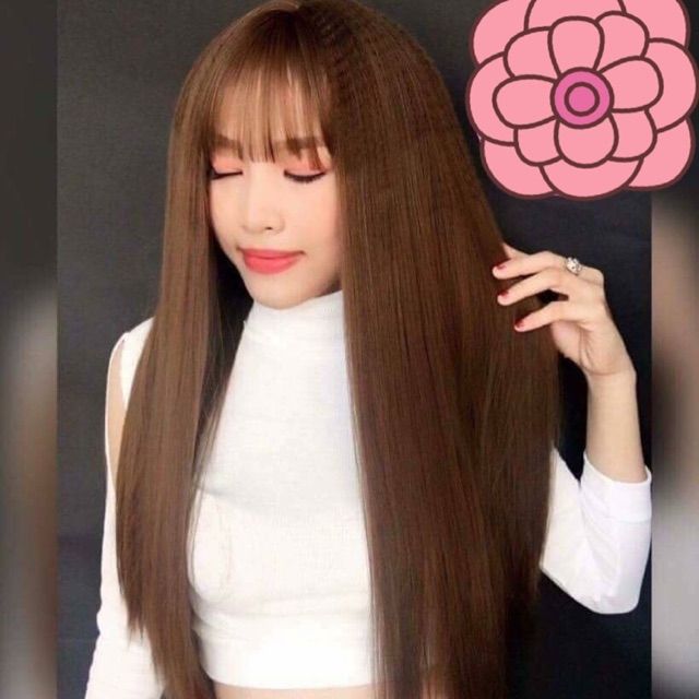 Tóc nguyên đầu thẳng dập phồng