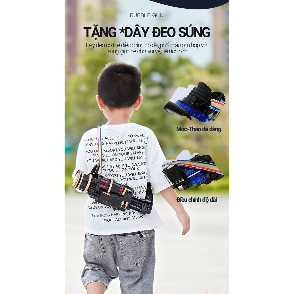 Súng Bắn Bong Bóng Điện Xoay Nòng, Gatling Bubble Gun Cỡ Đại, Siêu Ngầu Siêu Khủng