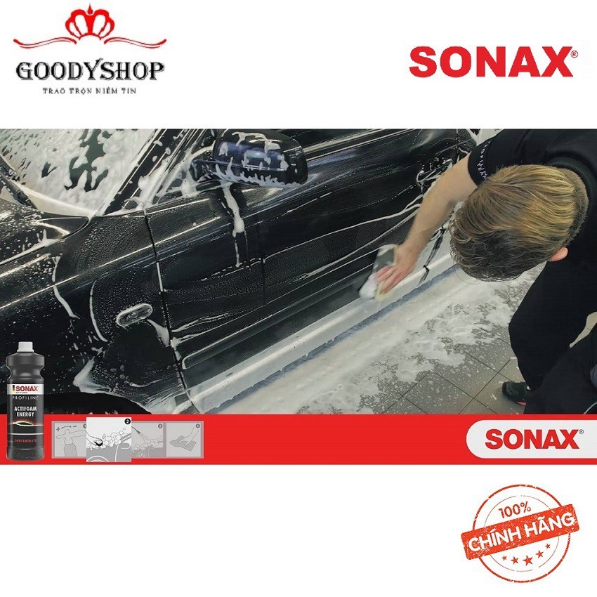 Nước Rửa Xe Bọt Tuyết SONAX 618300 PROFILINE ActiFoam Energy không gây hại cho bề mặt sơn của xe.GOODYSHOP