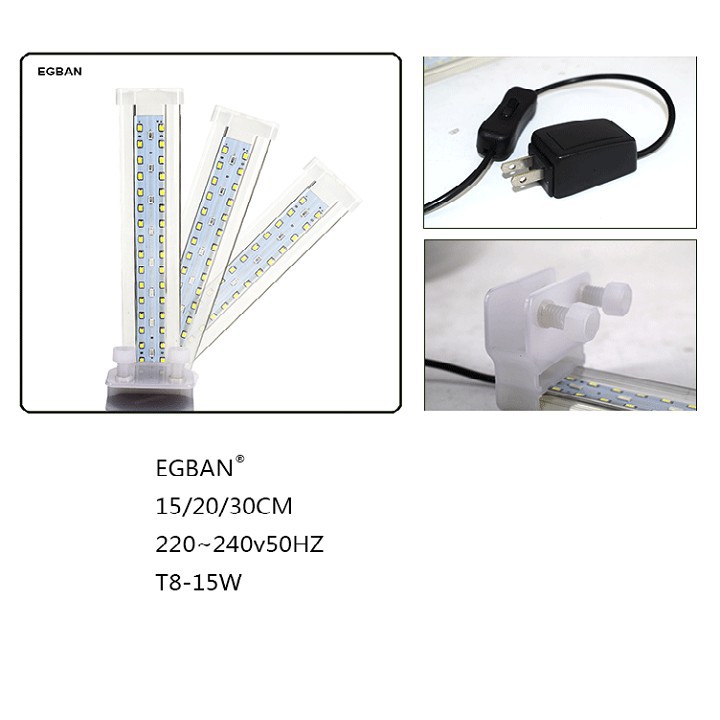 Đèn LED thủy sinh 15w 3 mầu chân kẹp