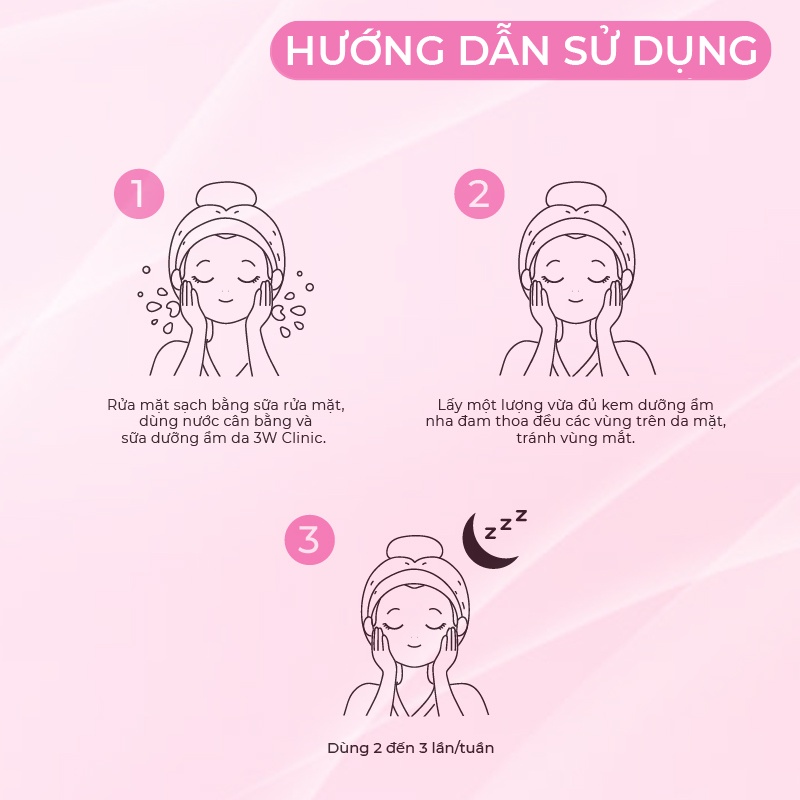 Kem dưỡng ẩm trắng da 3W Clinic Hàn Quốc Chiết xuất từ Lô Hội giúp da trắng sáng mềm mại và ngăn ngừa lão hóa 50ml