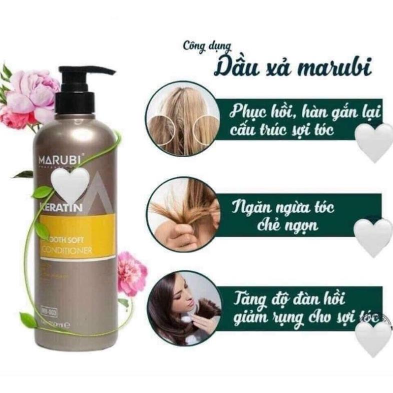 Dầu Gội, Xả MARUBI KERATIN phục hồi tóc chăm sóc da đầu, kích thích mọc tóc