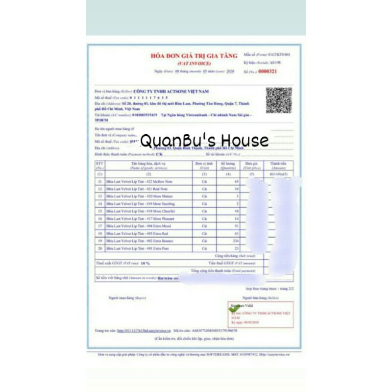 SON KEM LÌ BBIA LAST VELVET LIP TINT VER 1-8