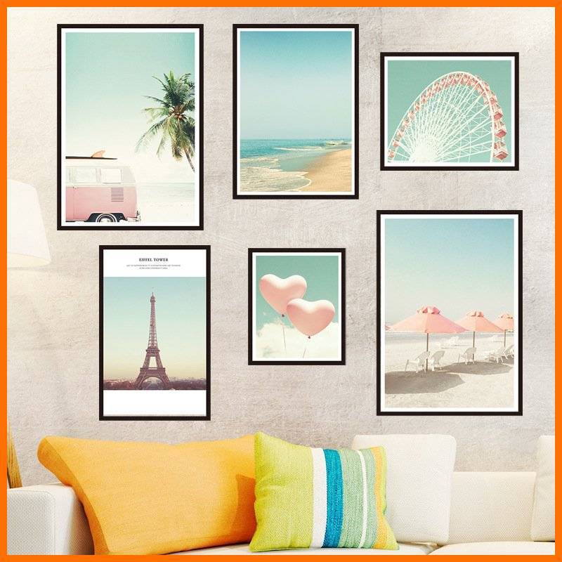 Decal dán tường decor khung ảnh mẫu hàn quốc trang trí phòng khách phòng ngủ