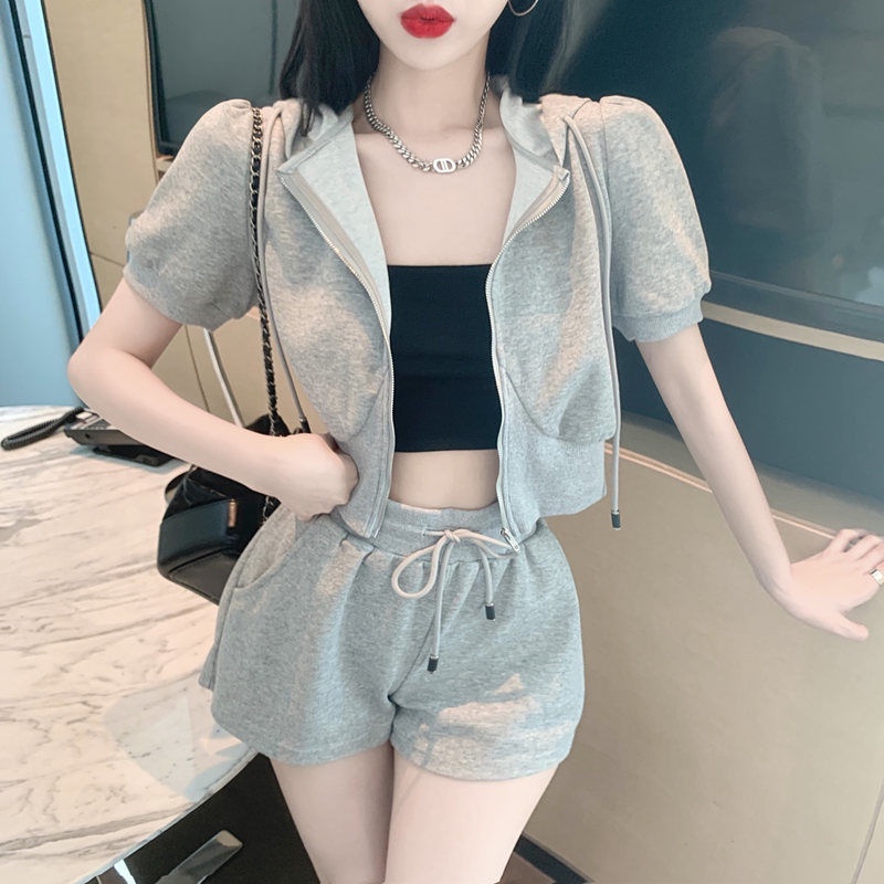 Bộ Áo Hoodie + Chân Váy Thể Thao Năng Động Thời Trang Mùa Hè