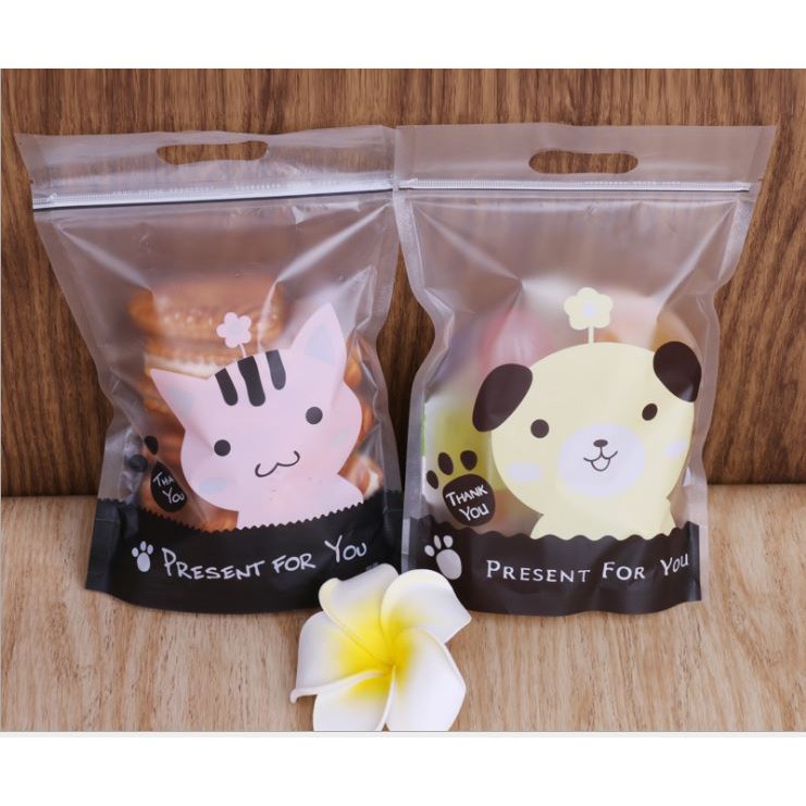 Túi zip cookie chó 15,5x22,5cm tập 50 chiếc