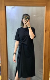Váy cotton xoắn eo