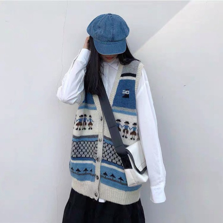 Áo Gile Len Hàn Hình Người, Áo Len Quảng Châu Vải Mềm Siêu Hót Form Cực Xinh | BigBuy360 - bigbuy360.vn