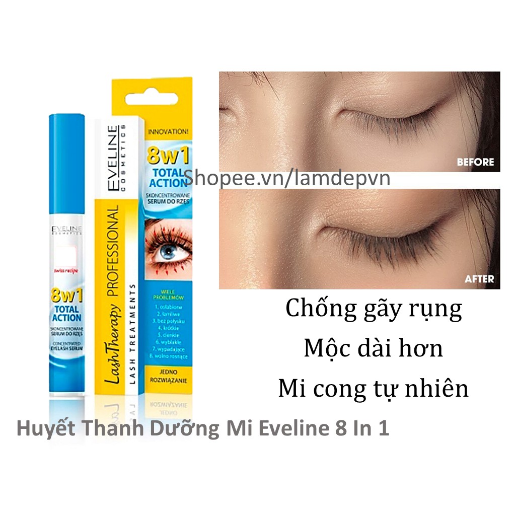 Huyết Thanh Dưỡng Mi Eveline 8 In 1 Cho Mi Cong Và Dày Hơn